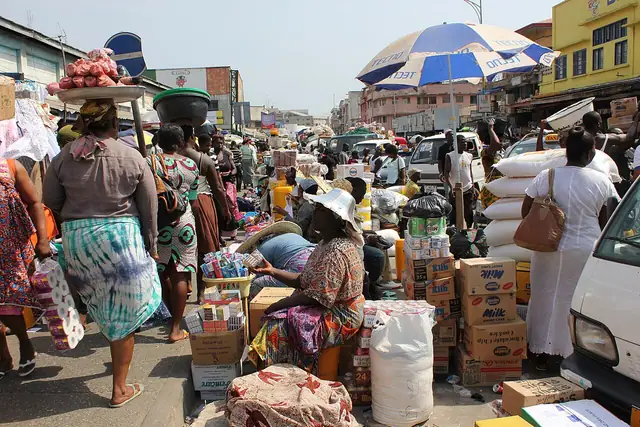 Street outside Makola Market in Accra