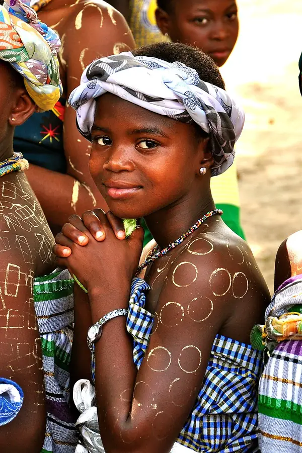 Young women at a community health event in Ghana